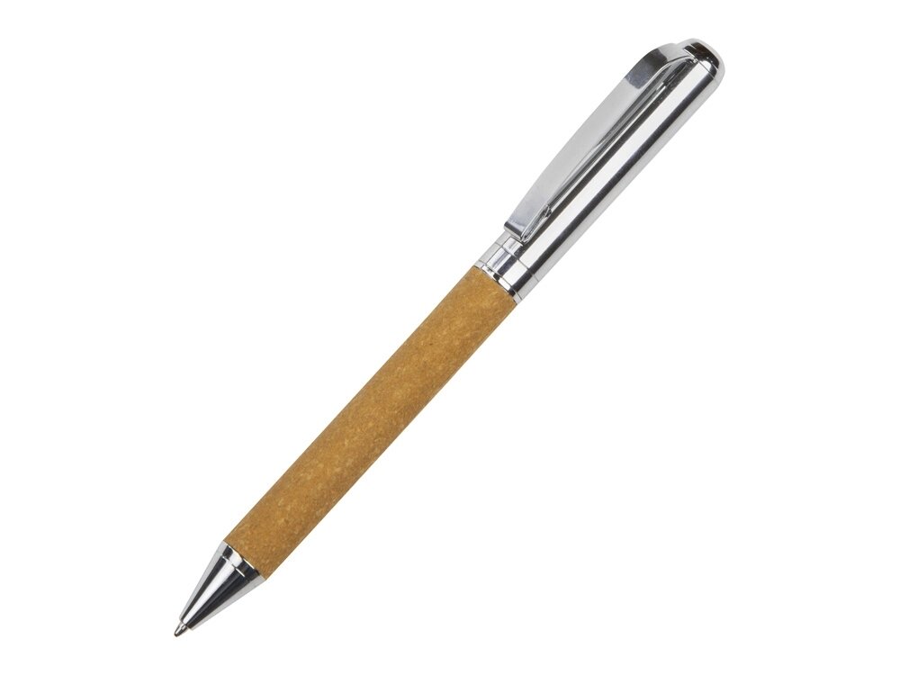 Шариковая ручка из переработанной стали и переработанной кожи Venera, коричневая от компании ТОО VEER Company Group / Одежда и сувениры с логотипом - фото 1