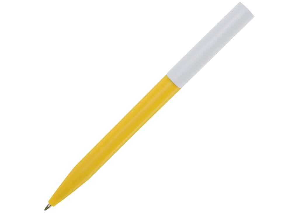 Шариковая ручка Unix из переработанной пластмассы, синие чернила - Желтый от компании ТОО VEER Company Group / Одежда и сувениры с логотипом - фото 1