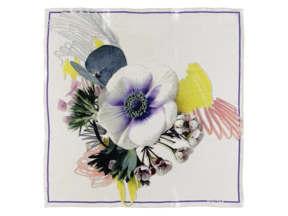 Шелковый платок Madeleine White от компании ТОО VEER Company Group / Одежда и сувениры с логотипом - фото 1