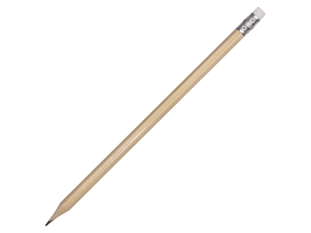 Шестигранный карандаш с ластиком Presto, натуральный от компании ТОО VEER Company Group / Одежда и сувениры с логотипом - фото 1