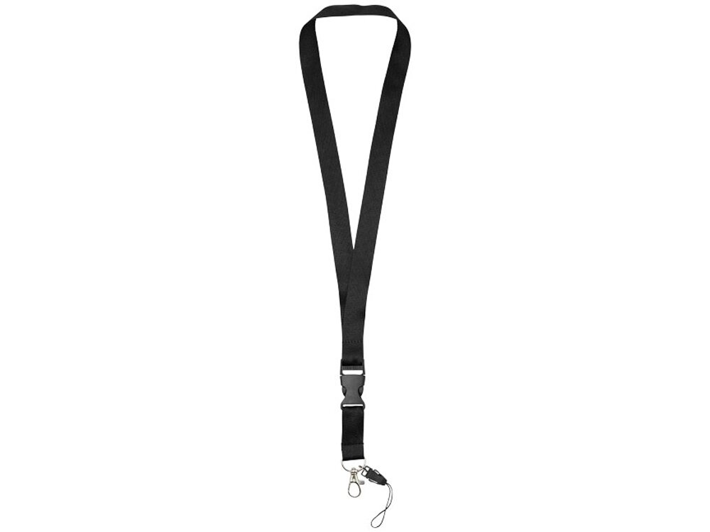 Шнурок Sagan с отстегивающейся пряжкой, держатель для телефона, черный от компании ТОО VEER Company Group / Одежда и сувениры с логотипом - фото 1