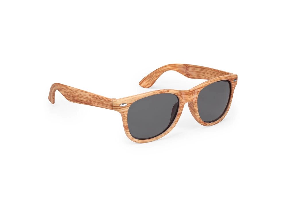 Солнцезащитные очки DAX с эффектом под дерево, натуральный от компании ТОО VEER Company Group / Одежда и сувениры с логотипом - фото 1