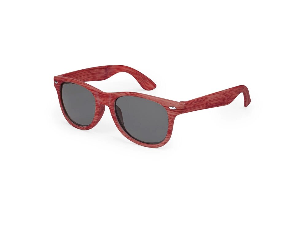 Солнцезащитные очки DAX с эффектом под дерево, темно-красный от компании ТОО VEER Company Group / Одежда и сувениры с логотипом - фото 1