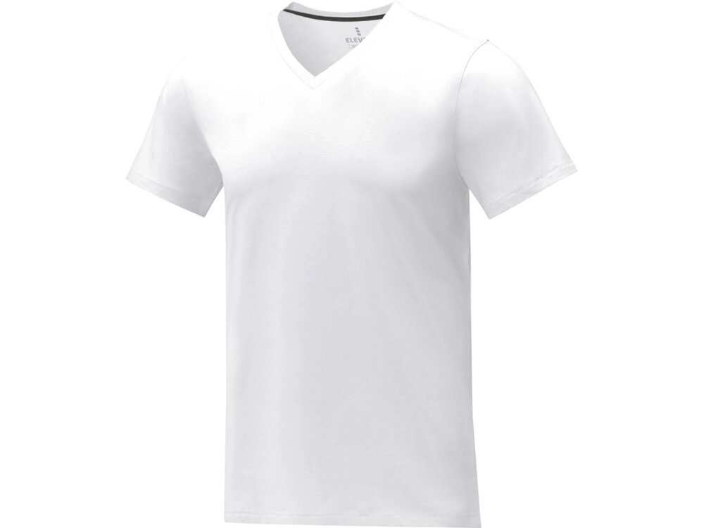 Somoto Мужская футболка с коротким рукавом и V-образным вырезом , белый от компании ТОО VEER Company Group / Одежда и сувениры с логотипом - фото 1