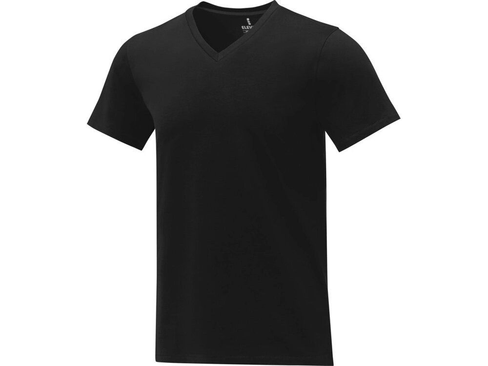 Somoto Мужская футболка с коротким рукавом и V-образным вырезом , черный от компании ТОО VEER Company Group / Одежда и сувениры с логотипом - фото 1