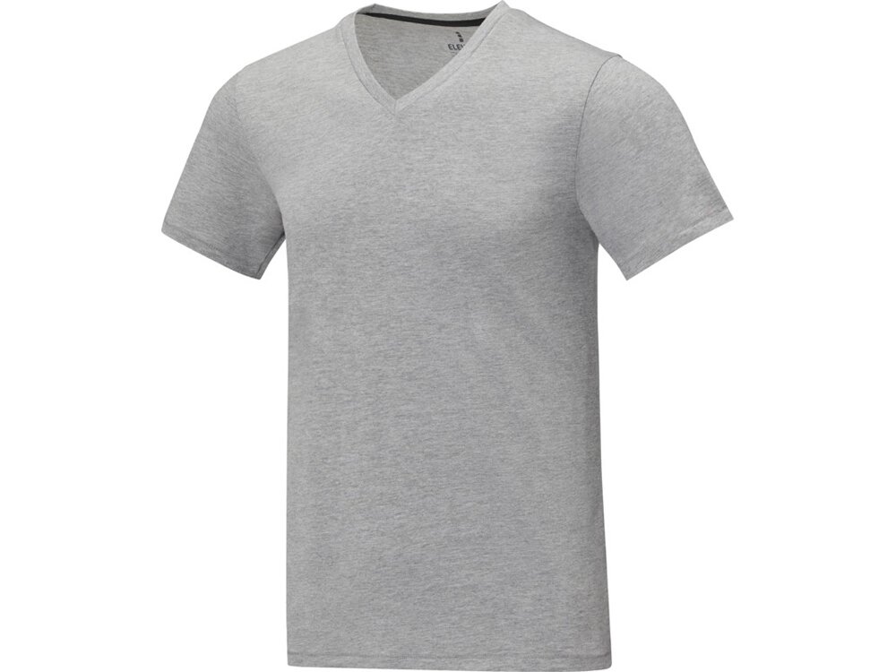 Somoto Мужская футболка с коротким рукавом и V-образным вырезом , серый яркий от компании ТОО VEER Company Group / Одежда и сувениры с логотипом - фото 1
