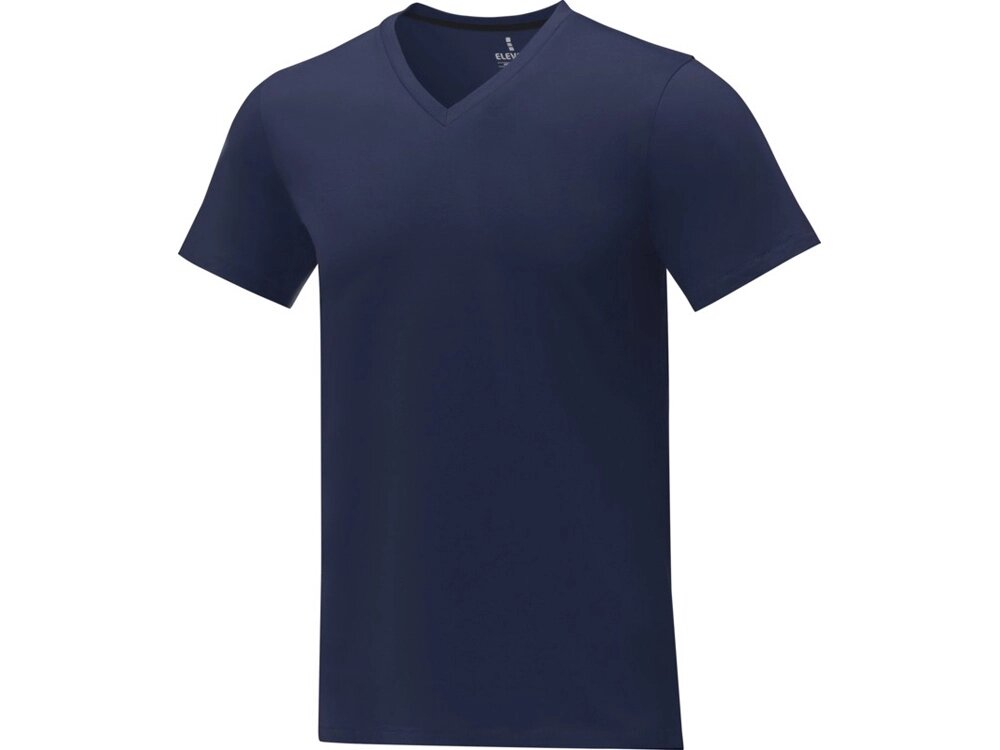 Somoto Мужская футболка с коротким рукавом и V-образным вырезом , темно-синий от компании ТОО VEER Company Group / Одежда и сувениры с логотипом - фото 1