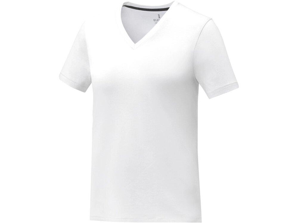 Somoto Женская футболка с коротким рукавом и V-образным вырезом , белый от компании ТОО VEER Company Group / Одежда и сувениры с логотипом - фото 1