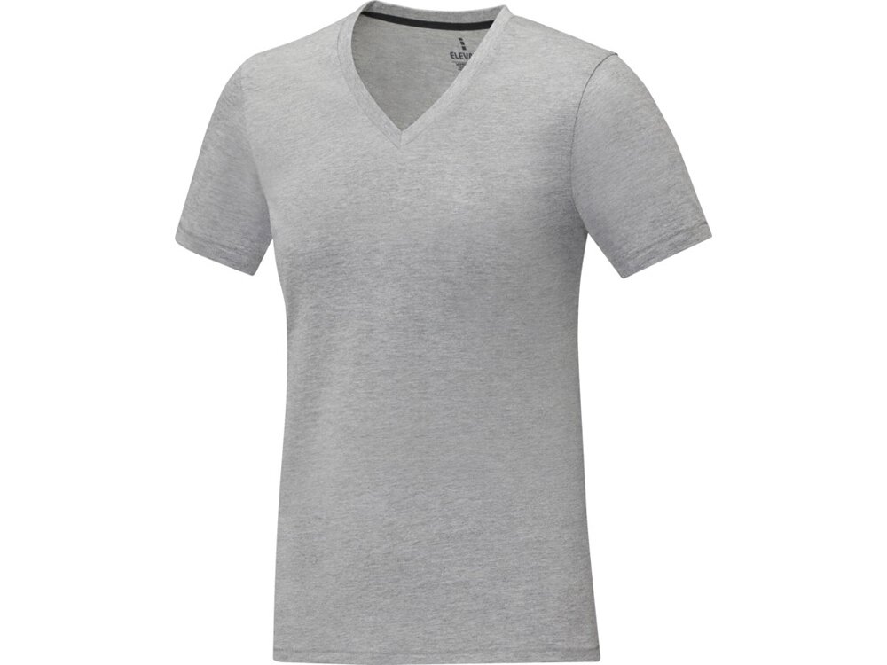 Somoto Женская футболка с коротким рукавом и V-образным вырезом , серый яркий от компании ТОО VEER Company Group / Одежда и сувениры с логотипом - фото 1