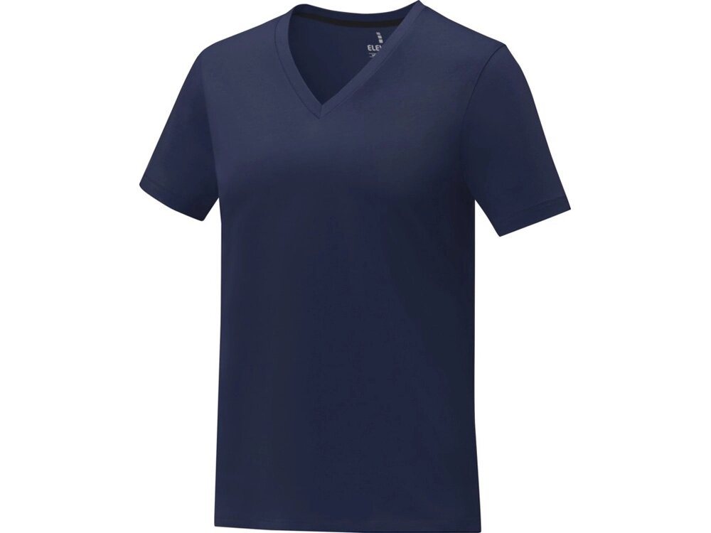 Somoto Женская футболка с коротким рукавом и V-образным вырезом , темно-синий от компании ТОО VEER Company Group / Одежда и сувениры с логотипом - фото 1
