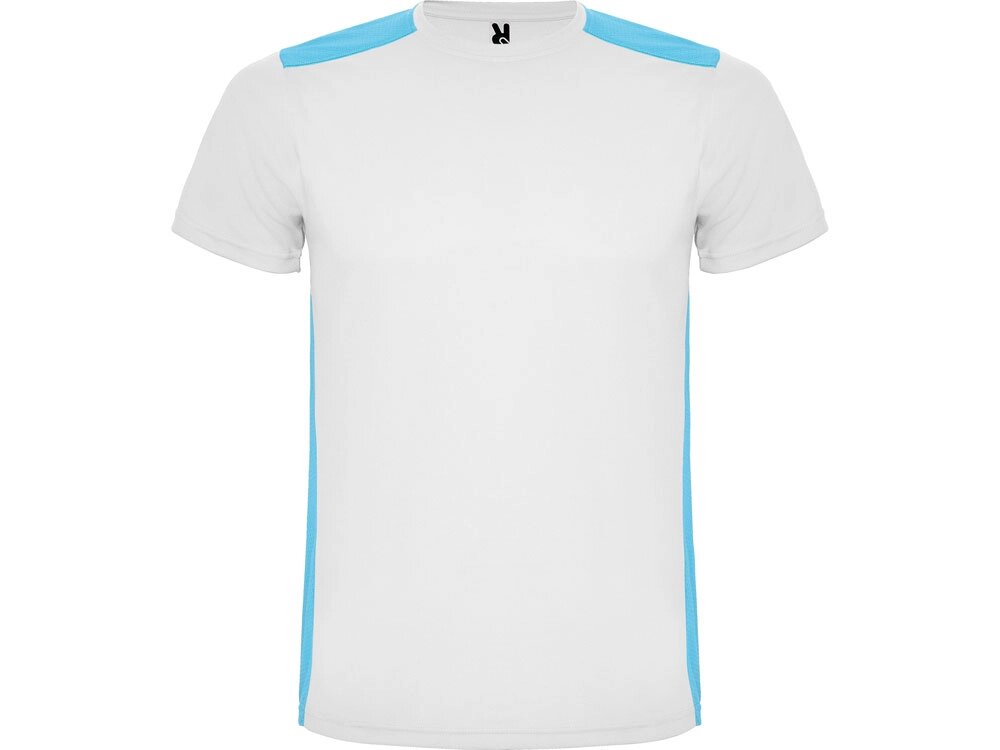 Спортивная футболка Detroit мужская, белый/бирюзовый от компании ТОО VEER Company Group / Одежда и сувениры с логотипом - фото 1