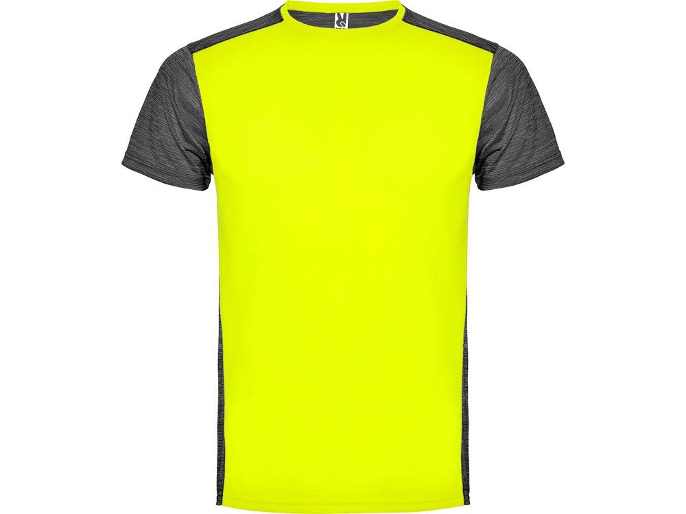 Спортивная футболка Zolder детская, неоновый желтый/черный меланж от компании ТОО VEER Company Group / Одежда и сувениры с логотипом - фото 1