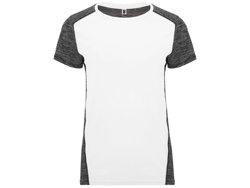 Спортивная футболка Zolder женская, белый/меланжевый черный от компании ТОО VEER Company Group / Одежда и сувениры с логотипом - фото 1