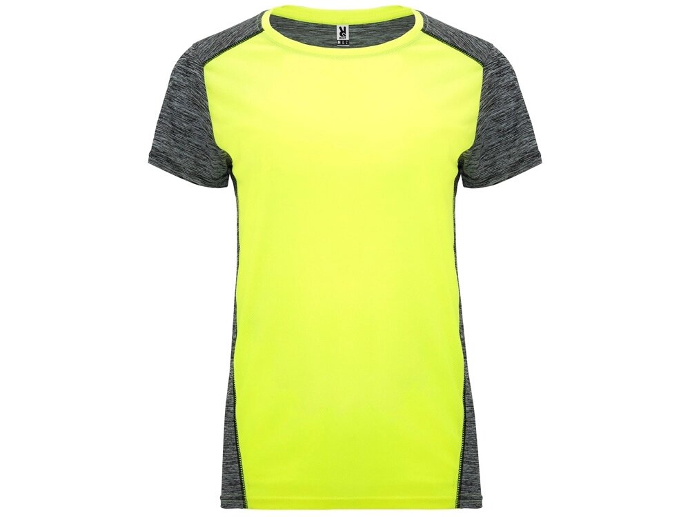 Спортивная футболка Zolder женская, неоновый желтый/меланжевый черный от компании ТОО VEER Company Group / Одежда и сувениры с логотипом - фото 1