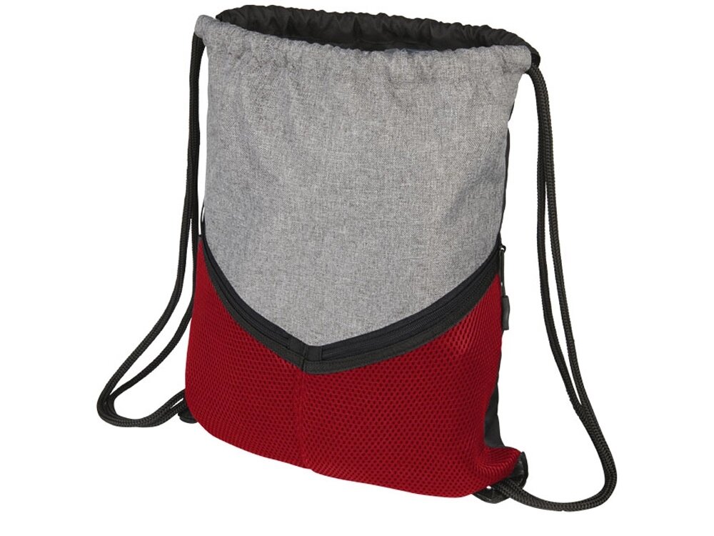 Спортивный рюкзак-мешок, серый/красный от компании ТОО VEER Company Group / Одежда и сувениры с логотипом - фото 1