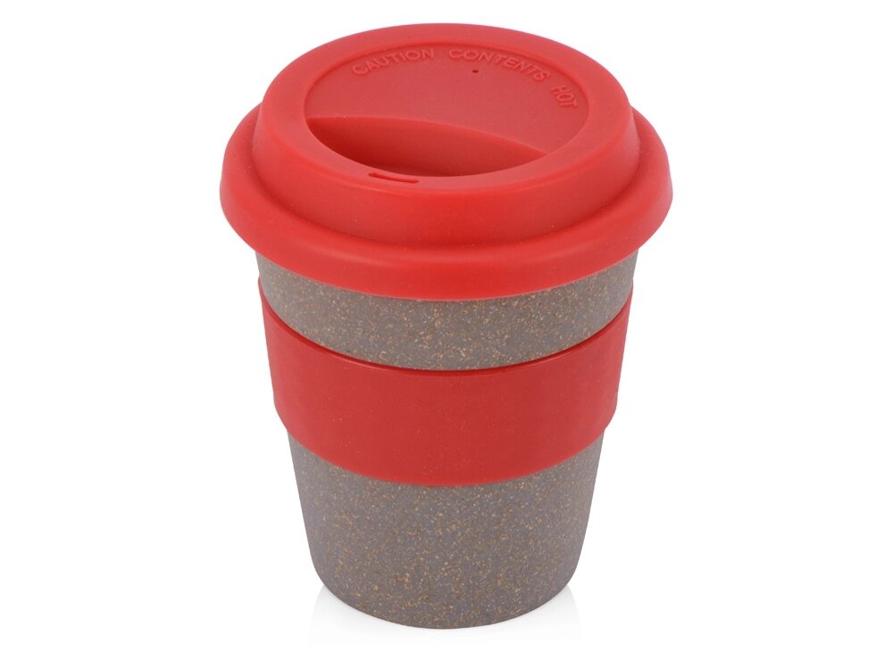 Стакан с силиконовой крышкой Cafe, красный от компании ТОО VEER Company Group / Одежда и сувениры с логотипом - фото 1