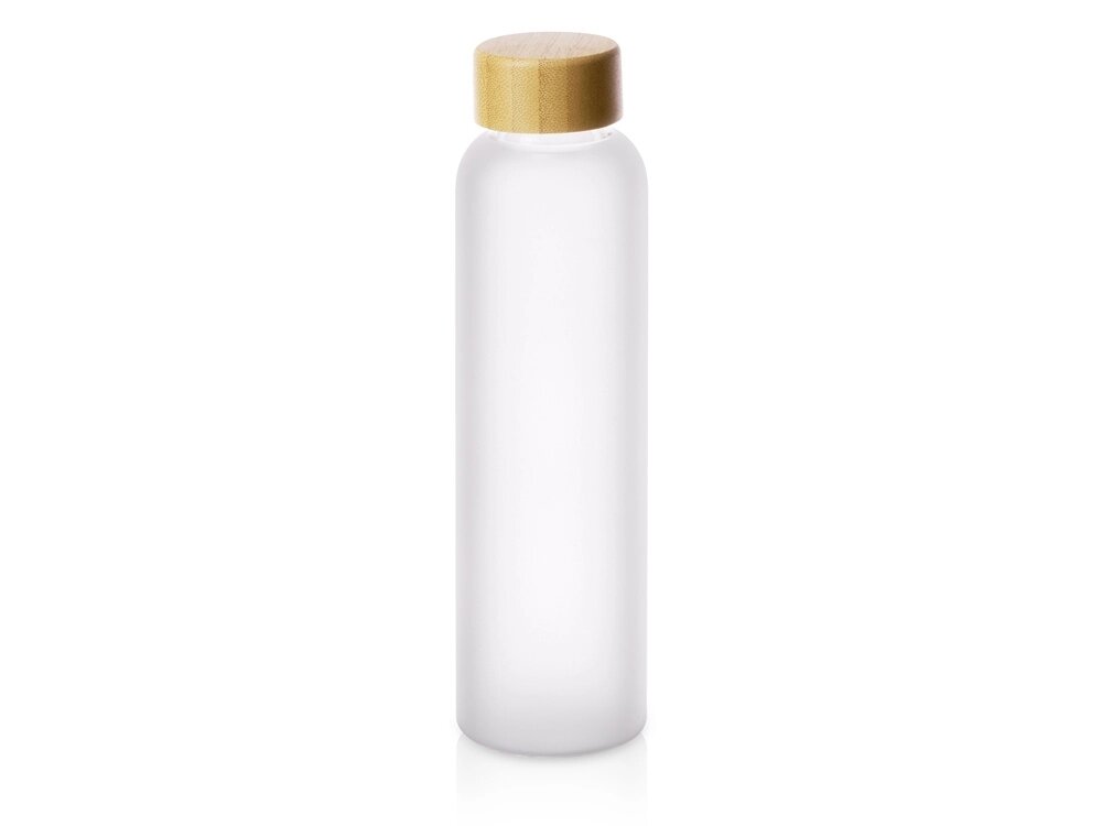 Стеклянная бутылка с бамбуковой крышкой Foggy, 600мл, серый Cool gray 7C от компании ТОО VEER Company Group / Одежда и сувениры с логотипом - фото 1