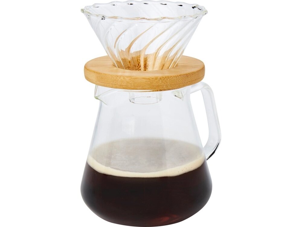Стеклянная кофеварка Geis объемом 500 мл, natural от компании ТОО VEER Company Group / Одежда и сувениры с логотипом - фото 1