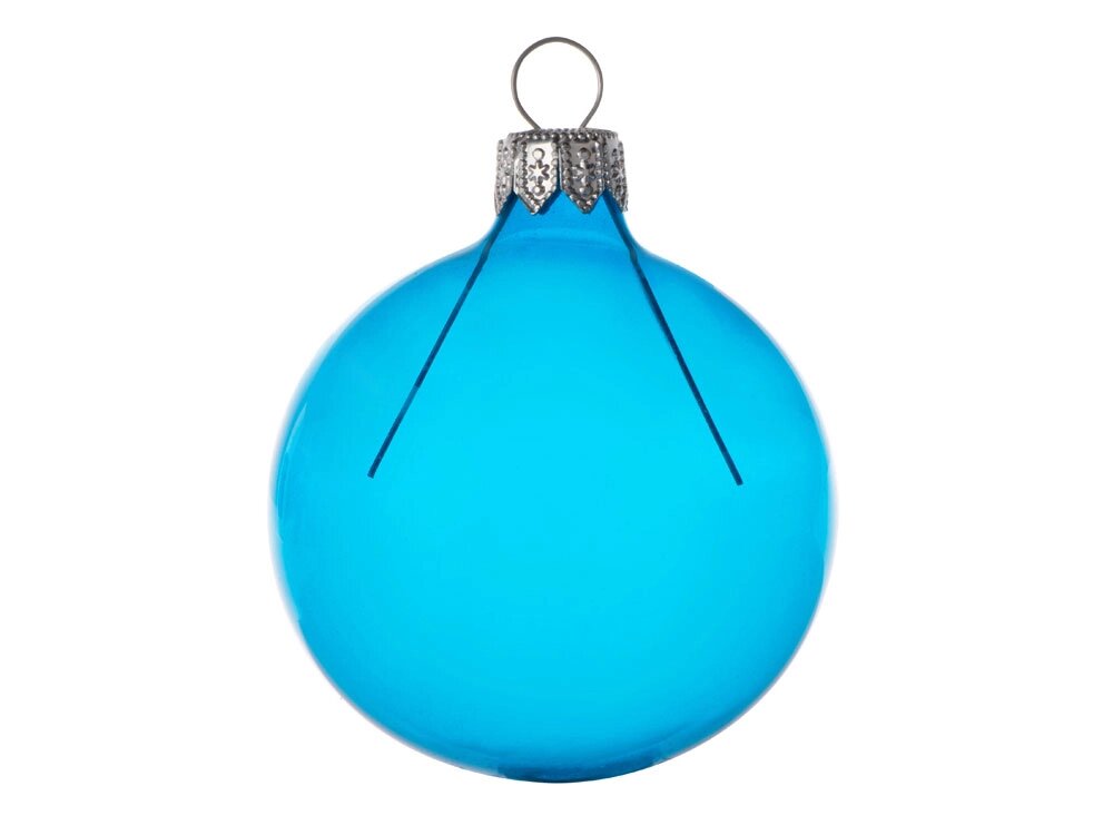 Стеклянный шар синий полупрозрачный, заготовка шара 6 см, цвет 61 от компании ТОО VEER Company Group / Одежда и сувениры с логотипом - фото 1