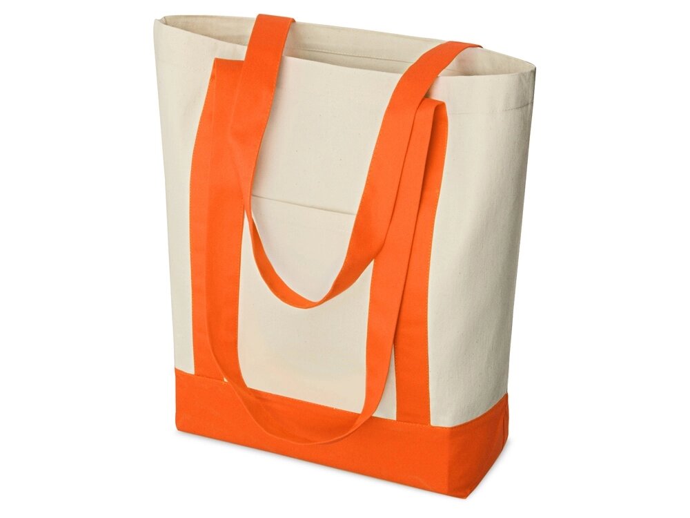 Сумка для шопинга Cotton, натуральный/оранжевый от компании ТОО VEER Company Group / Одежда и сувениры с логотипом - фото 1