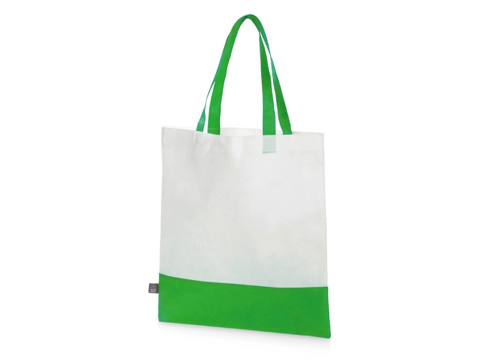 Сумка-шоппер двухцветная Revive из нетканого переработанного материала, зеленый от компании ТОО VEER Company Group / Одежда и сувениры с логотипом - фото 1