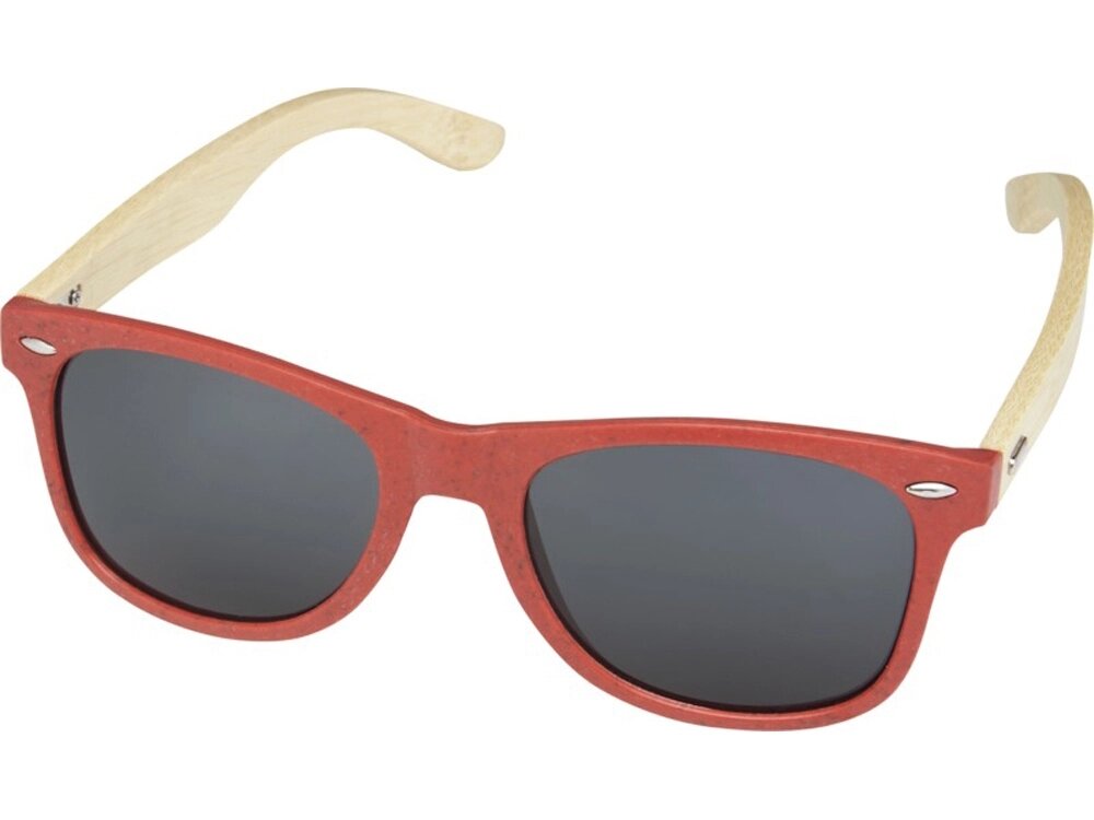 Sun Ray очки с бамбуковой оправой, красный от компании ТОО VEER Company Group / Одежда и сувениры с логотипом - фото 1