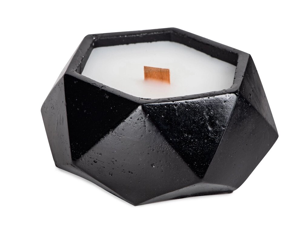 Свеча в декоративном стакане Geometry, черный от компании ТОО VEER Company Group / Одежда и сувениры с логотипом - фото 1