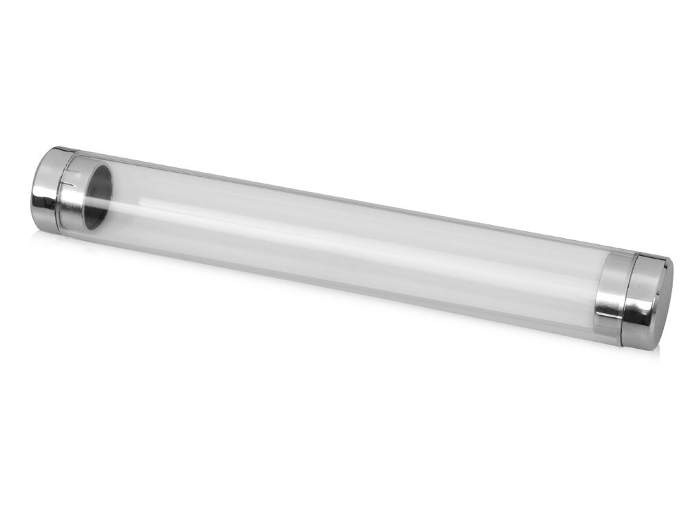Тубус для 1 ручки Аяс, прозрачный/серебристый от компании ТОО VEER Company Group / Одежда и сувениры с логотипом - фото 1