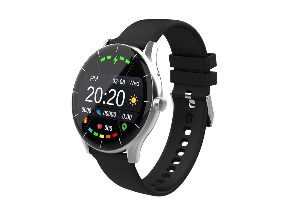 Умные часы HIPER IoT Watch GT, черный/ голубой от компании ТОО VEER Company Group / Одежда и сувениры с логотипом - фото 1