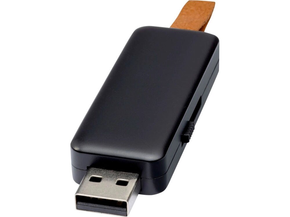 USB-флеш-накопитель Gleam объемом 4 ГБ с подсветкой, черный от компании ТОО VEER Company Group / Одежда и сувениры с логотипом - фото 1