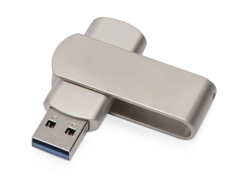 USB-флешка 2.0 на 16 Гб Setup, серебристый от компании ТОО VEER Company Group / Одежда и сувениры с логотипом - фото 1