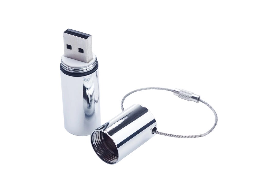 USB-флешка на 128 ГБ, 3.0 USB  серебро от компании ТОО VEER Company Group / Одежда и сувениры с логотипом - фото 1