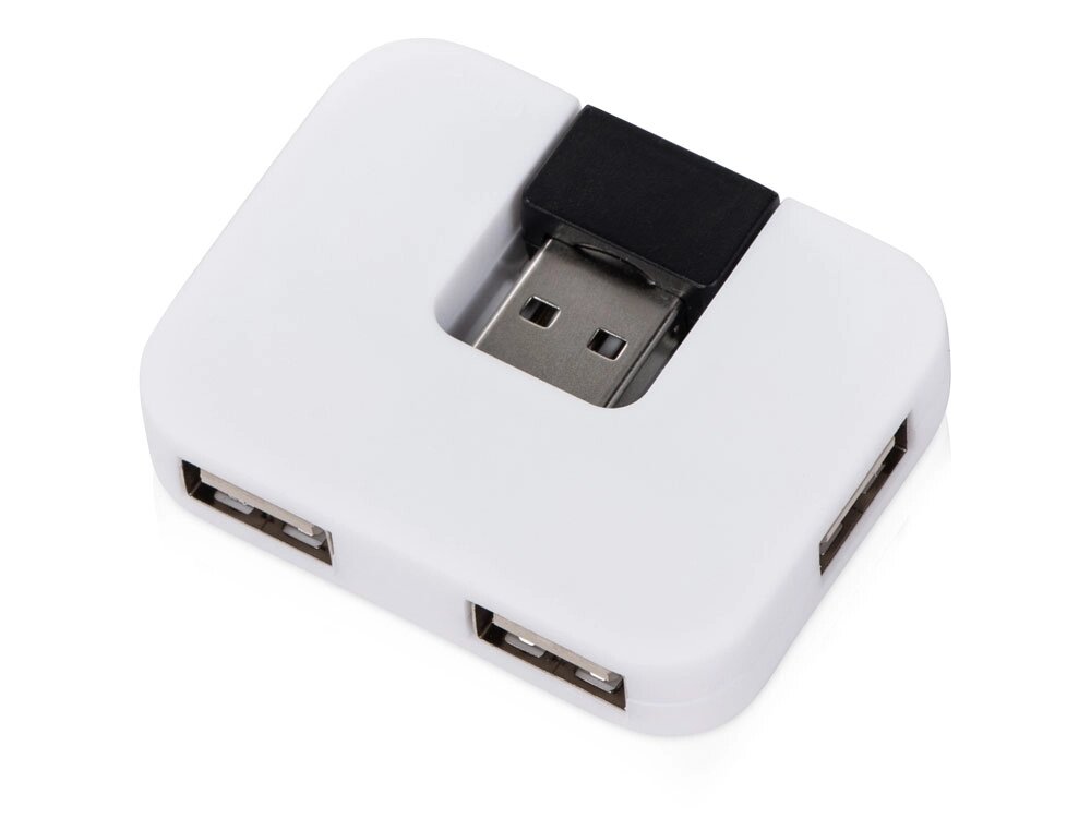 USB Hub Gaia на 4 порта, белый от компании ТОО VEER Company Group / Одежда и сувениры с логотипом - фото 1