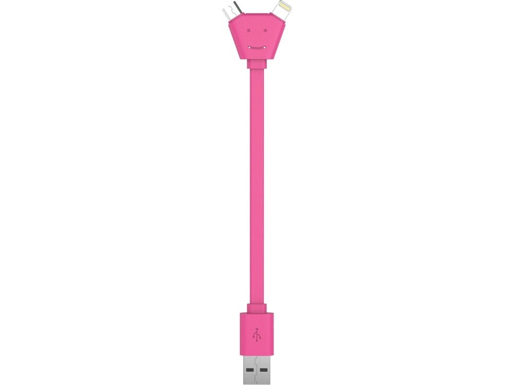 USB-переходник XOOPAR Y CABLE, розовый от компании ТОО VEER Company Group / Одежда и сувениры с логотипом - фото 1