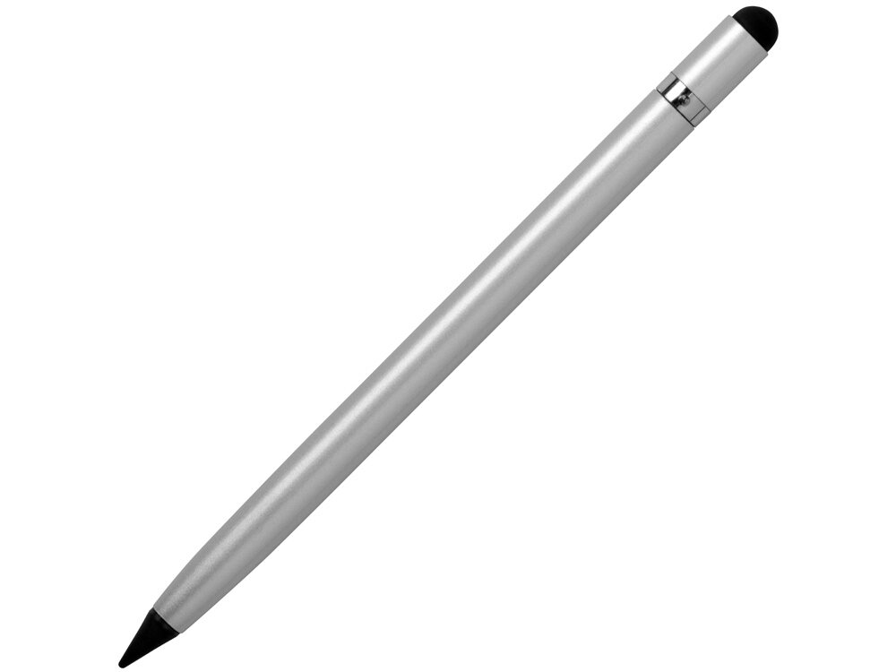 Вечный карандаш Eternal со стилусом и ластиком, серебристый от компании ТОО VEER Company Group / Одежда и сувениры с логотипом - фото 1