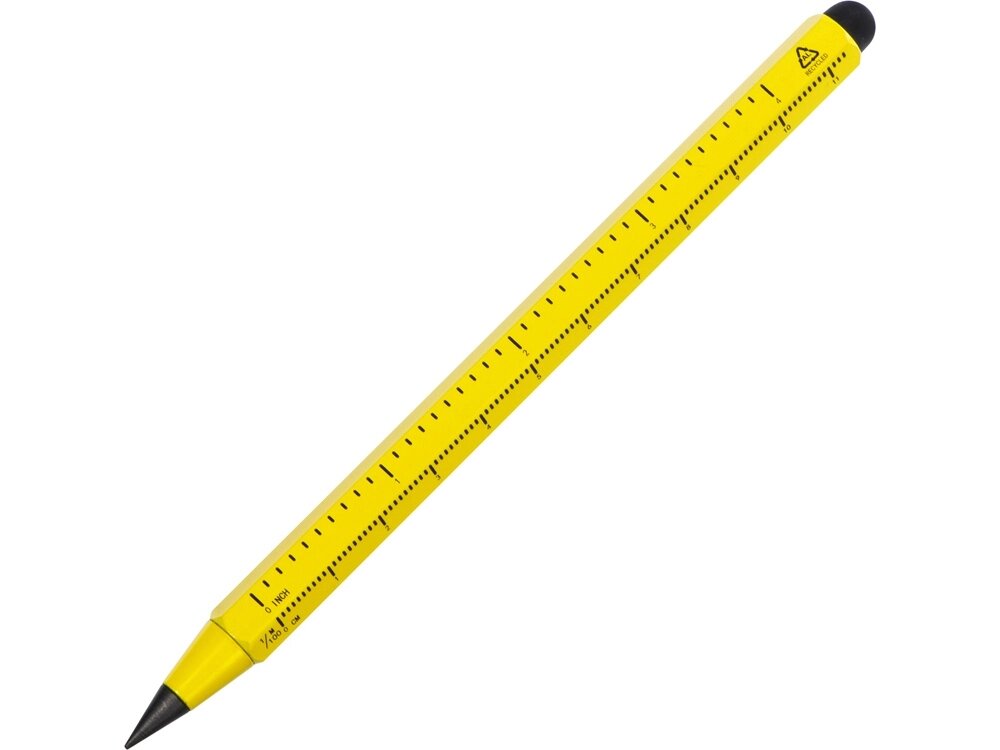 Вечный карандаш из переработанного алюминия Sicily, желтый от компании ТОО VEER Company Group / Одежда и сувениры с логотипом - фото 1