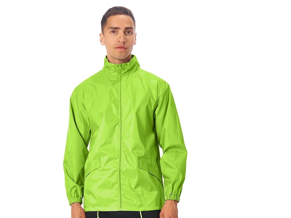Ветровка Miami мужская с чехлом, зеленое яблоко от компании ТОО VEER Company Group / Одежда и сувениры с логотипом - фото 1
