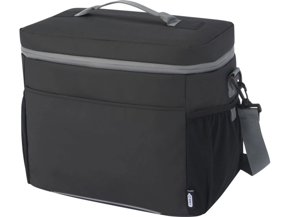 Водонепроницаемая сумка-холодильник Aqua на 20 банок, сплошной черный от компании ТОО VEER Company Group / Одежда и сувениры с логотипом - фото 1