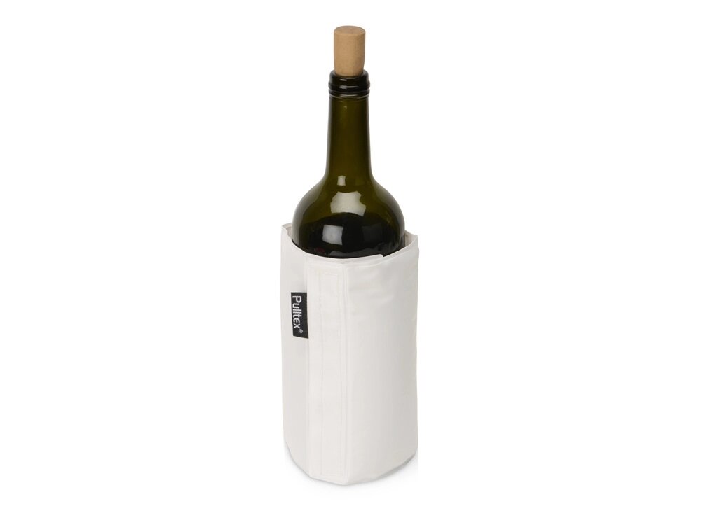 WINE COOLER SATIN WHITE/Охладитель-чехол для бутылки вина или шампанского, белый от компании ТОО VEER Company Group / Одежда и сувениры с логотипом - фото 1