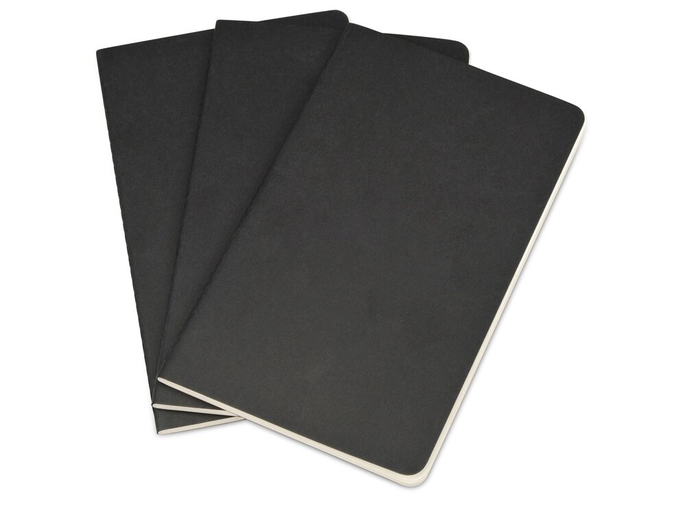 Записная книжка Moleskine Cahier (нелинованный, 3 шт.), Large (13х21см), черный от компании ТОО VEER Company Group / Одежда и сувениры с логотипом - фото 1