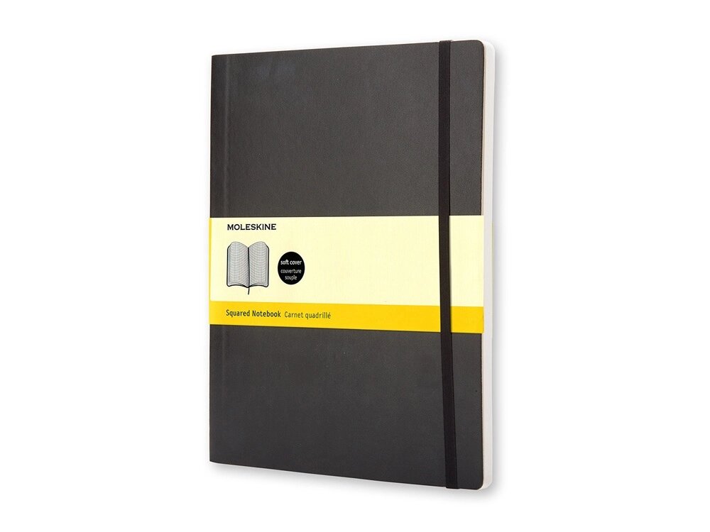 Записная книжка Moleskine Classic Soft (в клетку), ХLarge (19х25 см), черный от компании ТОО VEER Company Group / Одежда и сувениры с логотипом - фото 1