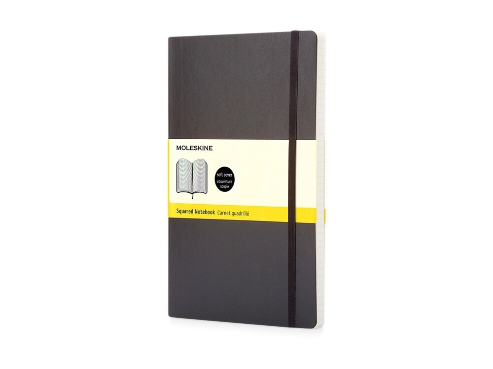 Записная книжка Moleskine Classic Soft (в клетку), Pocket (9x14 см), черный от компании ТОО VEER Company Group / Одежда и сувениры с логотипом - фото 1