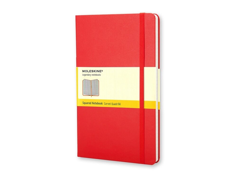 Записная книжка Moleskine Classic (в клетку) в твердой обложке, Large (13х21см), красный от компании ТОО VEER Company Group / Одежда и сувениры с логотипом - фото 1