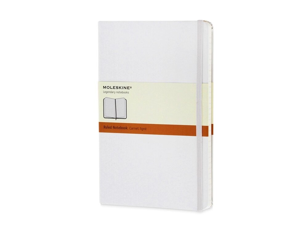 Записная книжка Moleskine Classic (в линейку) в твердой обложке, Large (13х21см), белый от компании ТОО VEER Company Group / Одежда и сувениры с логотипом - фото 1