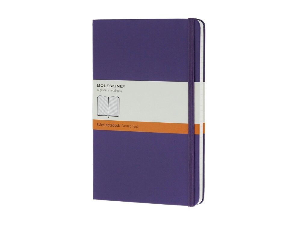 Записная книжка Moleskine Classic (в линейку) в твердой обложке, Large (13х21см), фиолетовый от компании ТОО VEER Company Group / Одежда и сувениры с логотипом - фото 1