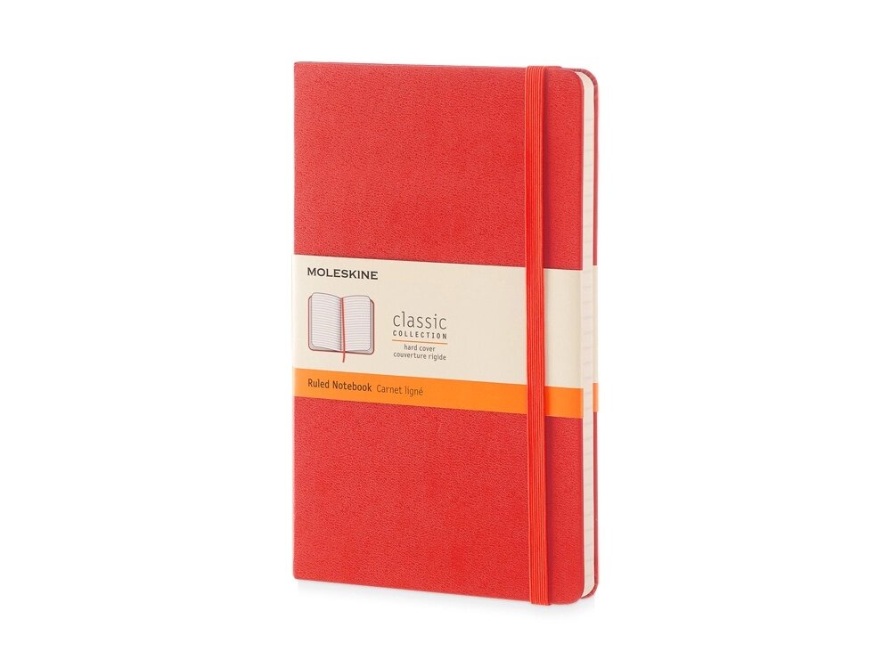 Записная книжка Moleskine Classic (в линейку) в твердой обложке, Large (13х21см), красный от компании ТОО VEER Company Group / Одежда и сувениры с логотипом - фото 1