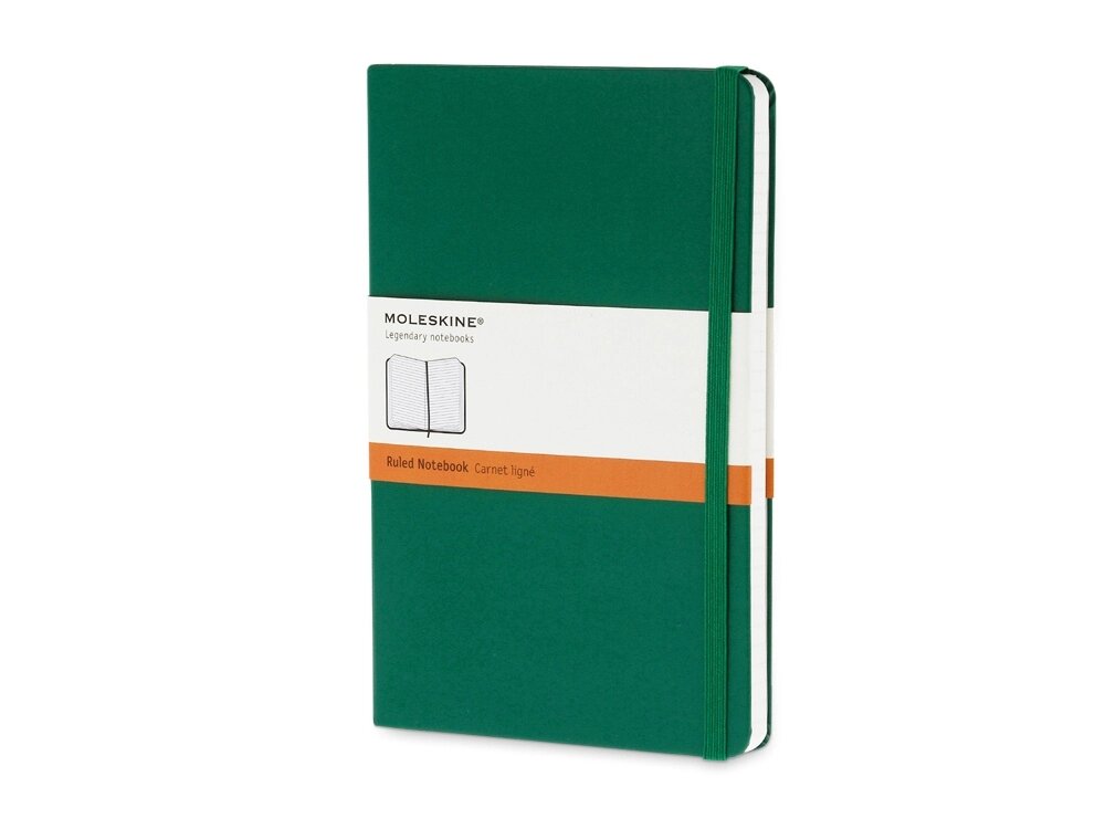 Записная книжка Moleskine Classic (в линейку) в твердой обложке, Large (13х21см), зеленый от компании ТОО VEER Company Group / Одежда и сувениры с логотипом - фото 1