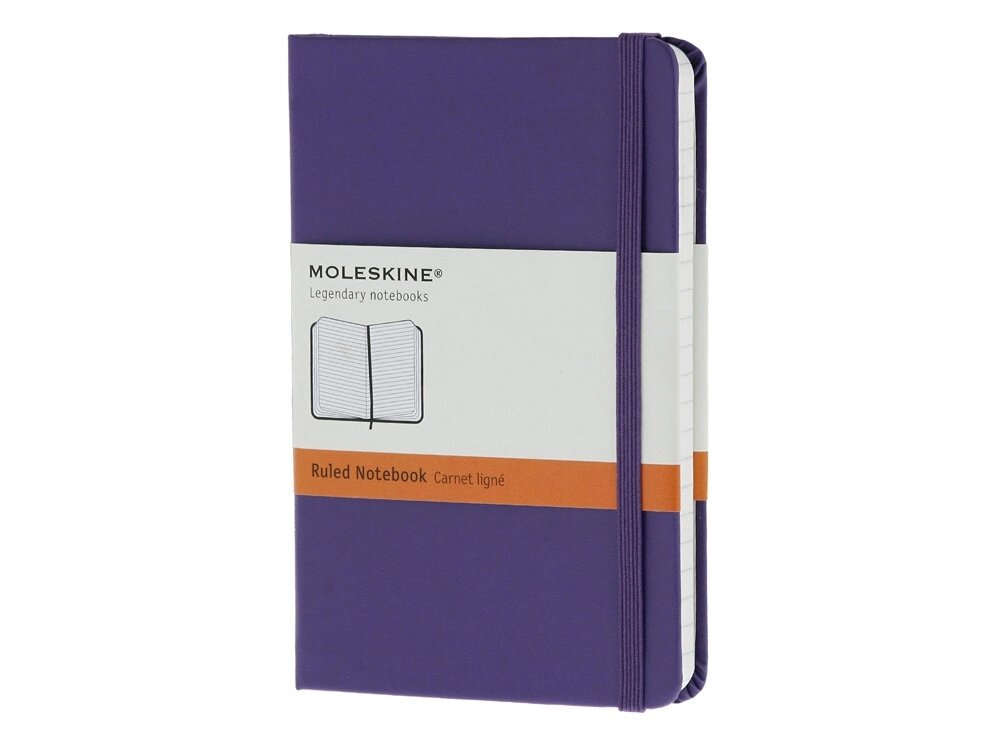 Записная книжка Moleskine Classic (в линейку) в твердой обложке, Pocket (9x14см), фиолетовый от компании ТОО VEER Company Group / Одежда и сувениры с логотипом - фото 1