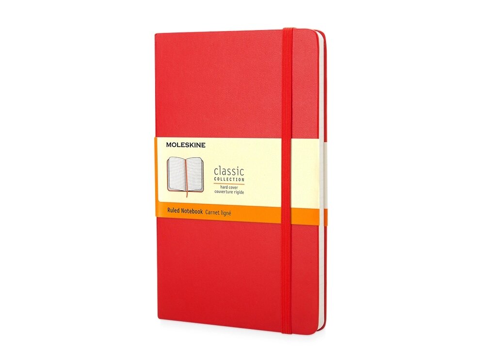 Записная книжка Moleskine Classic (в линейку) в твердой обложке, Pocket (9x14см), красный от компании ТОО VEER Company Group / Одежда и сувениры с логотипом - фото 1