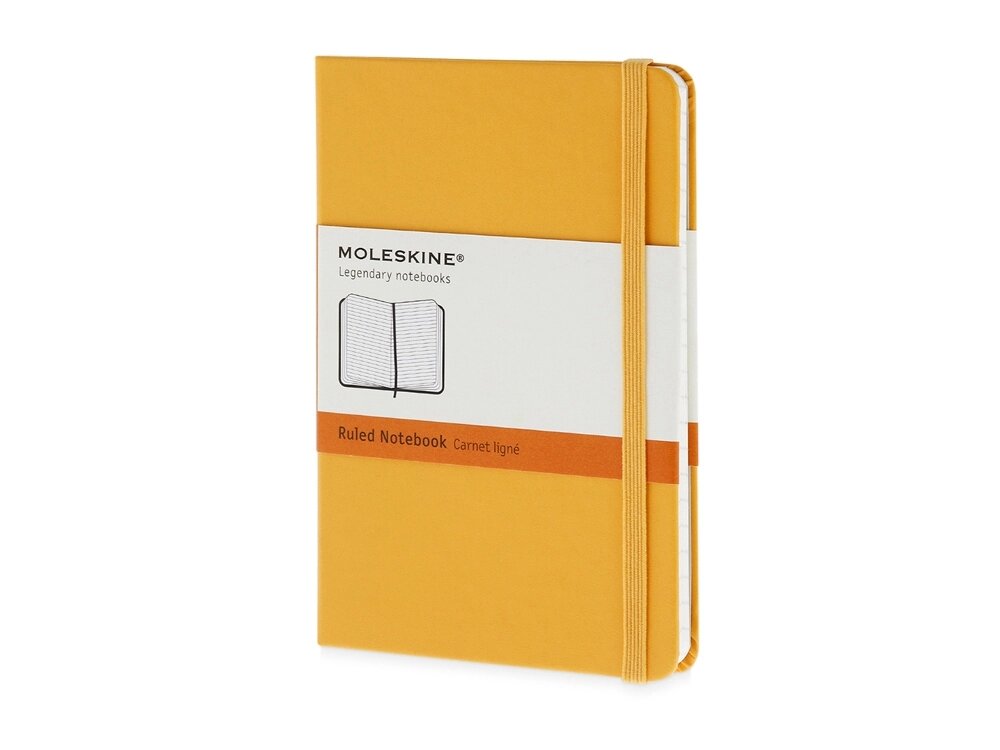 Записная книжка Moleskine Classic (в линейку) в твердой обложке, Pocket (9x14см), оранжевый от компании ТОО VEER Company Group / Одежда и сувениры с логотипом - фото 1